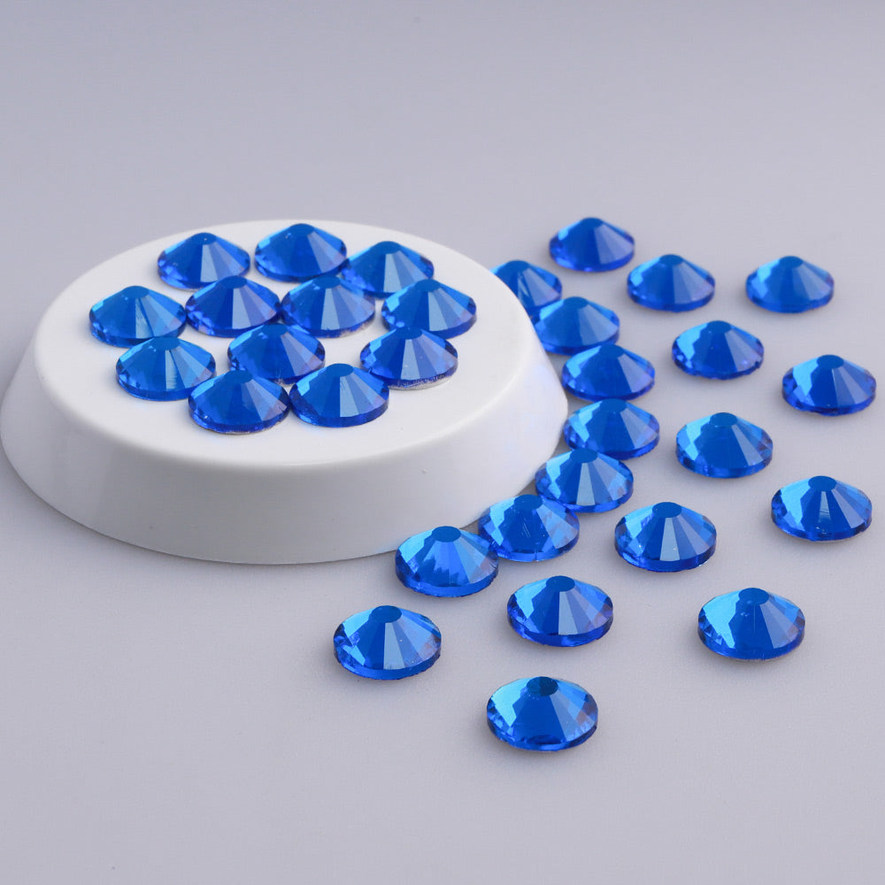 Capri Blue Glass FlatBack Rhinestones In Bulk WholesaleRhinestone