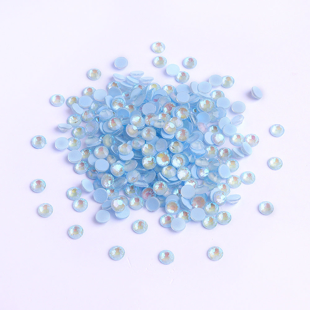 Mocha Light Blue Glass FlatBack Luminous Rhinestones For Nail Art WholesaleRhinestone