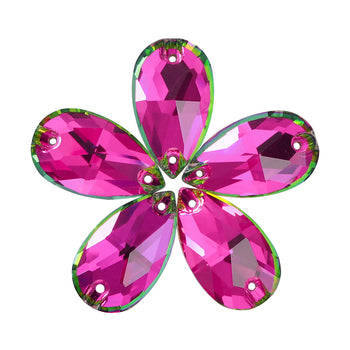 Vitrail Rose Drop Shape High Quality Glass Sew-on Rhinestones WholesaleRhinestone