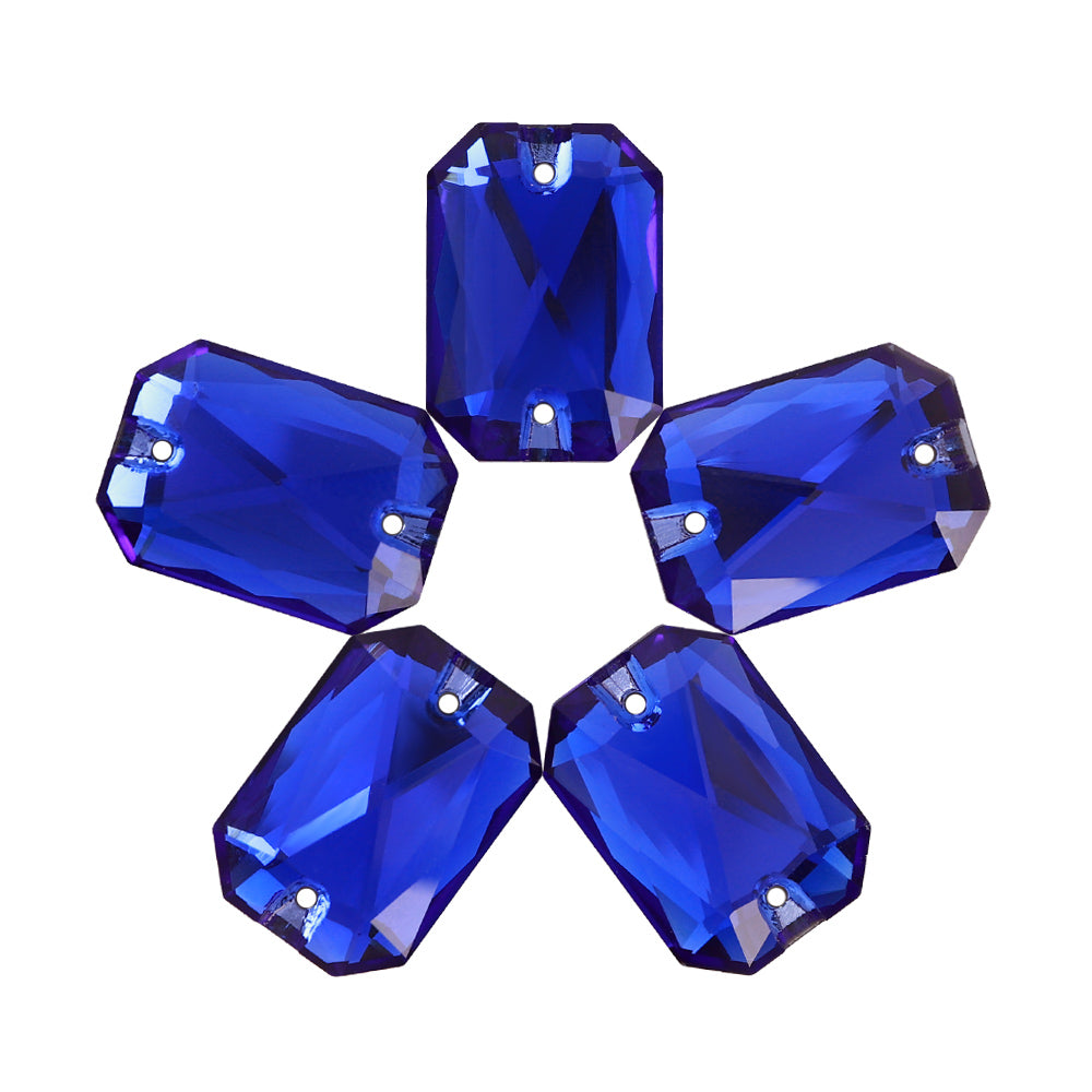 Sapphire Octagon Shape High Quality Glass Sew-on Rhinestones WholesaleRhinestone
