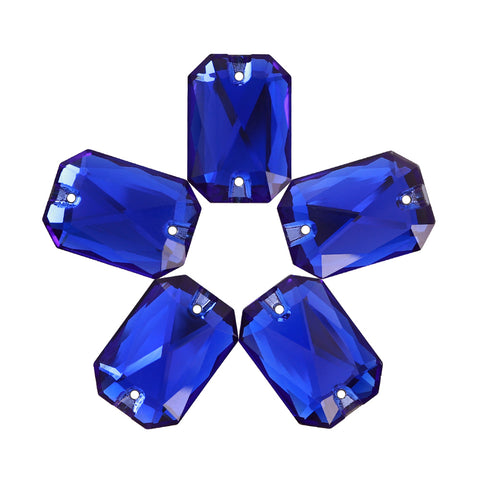 Sapphire Octagon Shape High Quality Glass Sew-on Rhinestones WholesaleRhinestone