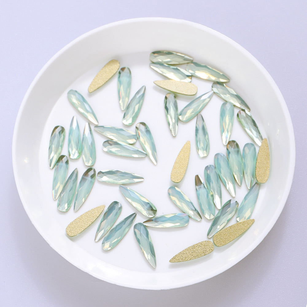 Raindrop Shape Green Opal Flat Back Fancy Rhinestones WholesaleRhinestone