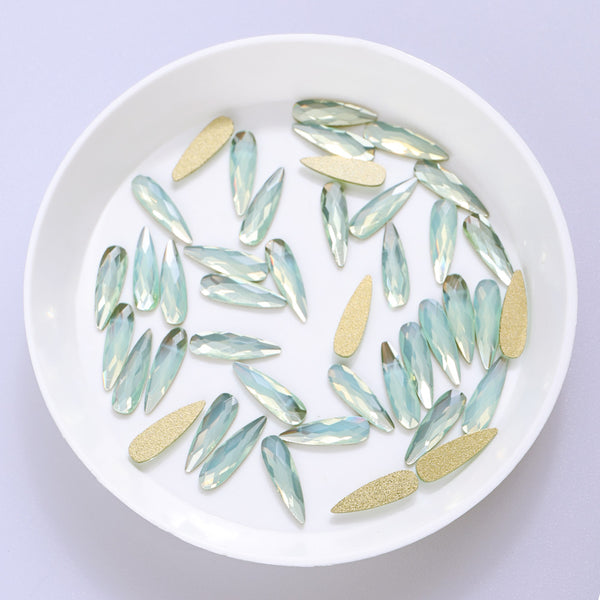 Raindrop Shape Green Opal Flat Back Fancy Rhinestones WholesaleRhinestone