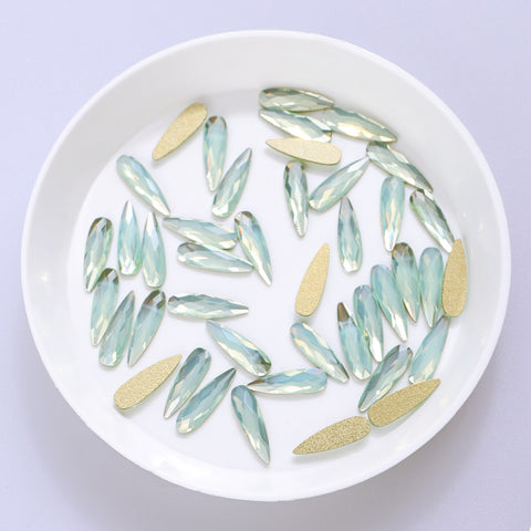 Raindrop Shape Green Opal Flat Back Fancy Rhinestones WholesaleRhinestone