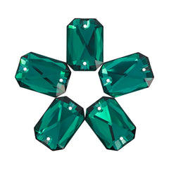 Emerald Octagon Shape High Quality Glass Sew-on Rhinestones WholesaleRhinestone