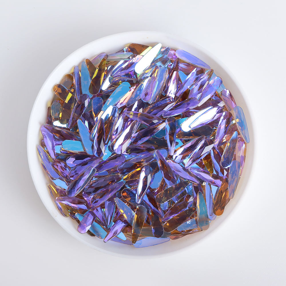 Raindrop Shape Charm Purple Flat Back Fancy Rhinestones WholesaleRhinestone