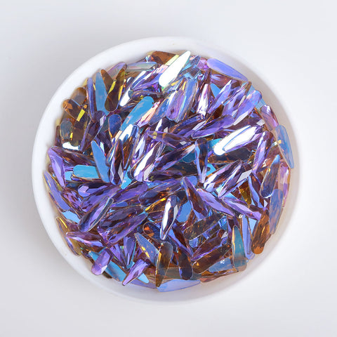 Raindrop Shape Charm Purple Flat Back Fancy Rhinestones WholesaleRhinestone
