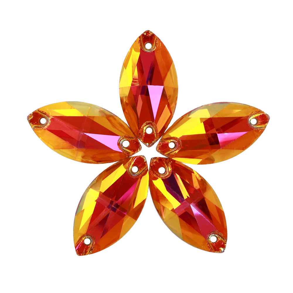 Astral Pink Navette Shape High Quality Glass Sew-on Rhinestones WholesaleRhinestone メイン画像