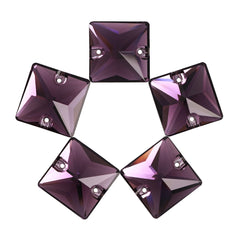 Amethyst Square Shape High Quality Glass Sew-on Rhinestones WholesaleRhinestone