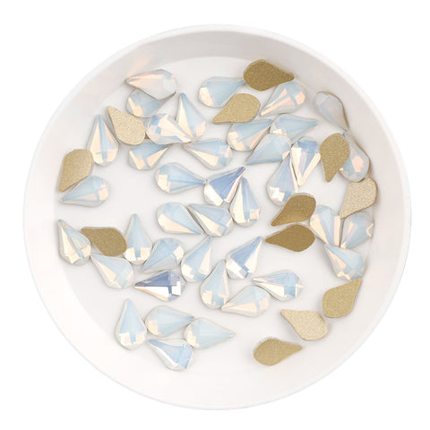Maple leaves Shape White Opal Flat Back Fancy Rhinestones WholesaleRhinestone