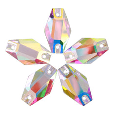 Crystal AB Hexagon Shape High Quality Glass Sew-on Rhinestones WholesaleRhinestone