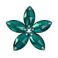Emerald Navette Shape High Quality Glass Sew-on Rhinestones WholesaleRhinestone