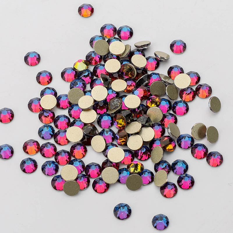 Blue Volcano Glass Flat Back Glue-on Rhinestones 16 Cut Facets Secondary image