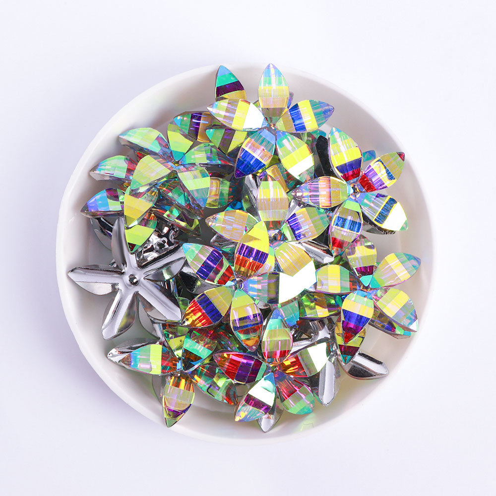 Flower Crystal AB Resin Sew-on Rhinestones For Dance Costume Secondary image