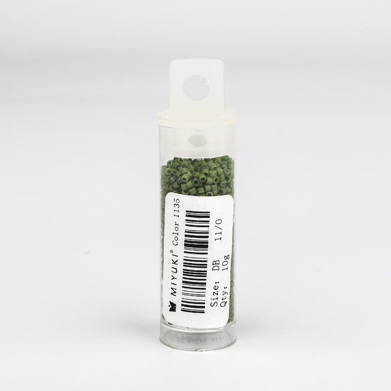 Miyuki Delica Seed Beads 11/0 Matte Opaque Avocado Green DB-1135 WholesaleRhinestone
