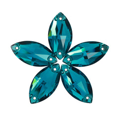 Indicolite Navette Shape High Quality Glass Sew-on Rhinestones WholesaleRhinestone