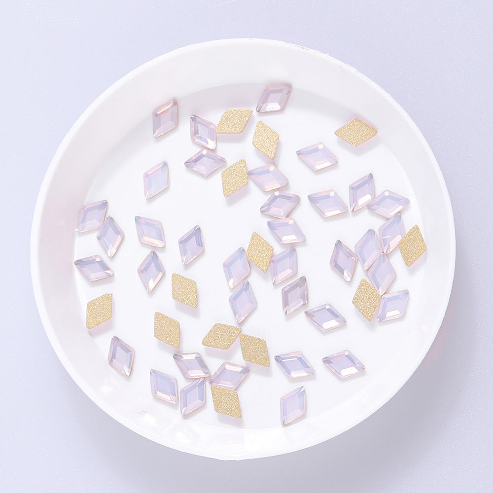 Rhombus Shape Pink Opal Flat Back Fancy Rhinestones WholesaleRhinestone