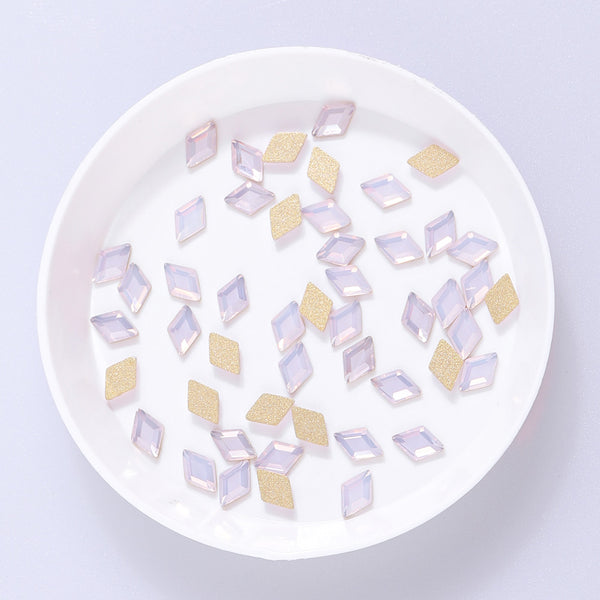 Rhombus Shape Pink Opal Flat Back Fancy Rhinestones WholesaleRhinestone
