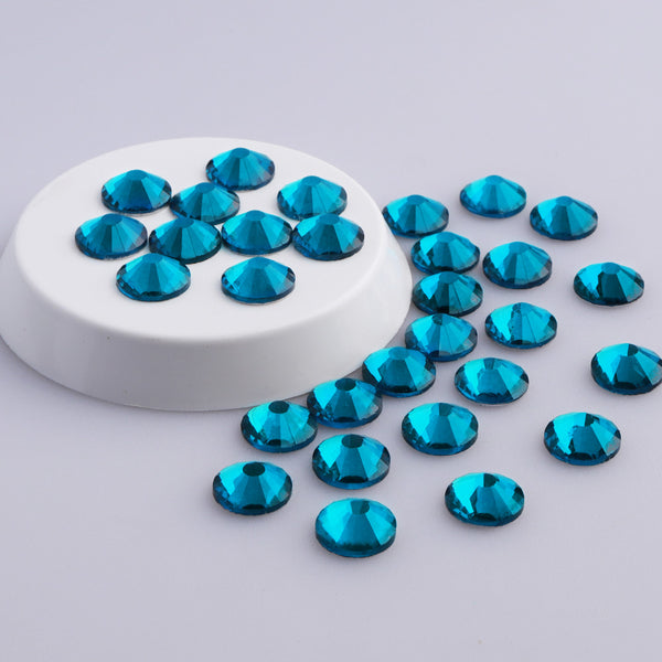 Indicolite Glass FlatBack Rhinestones Silver Back WholesaleRhinestone