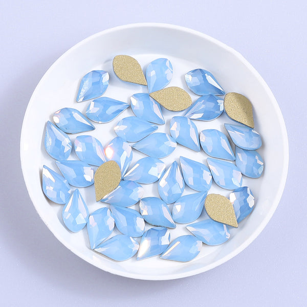 Maple leaves Shape Blue Opal Flat Back Fancy Rhinestones WholesaleRhinestone