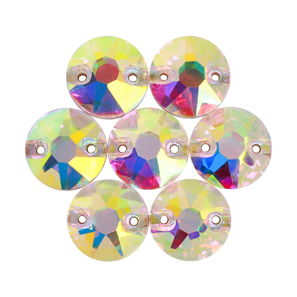 Crystal AB XIRIUS Round Shape High Quality Glass Sew-on Rhinestones WholesaleRhinestone