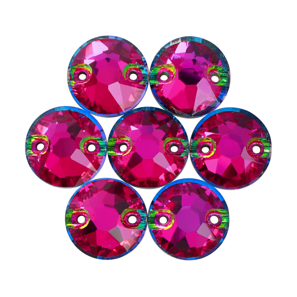 Vitrail Medium XIRIUS Round Shape High Quality Glass Sew-on Rhinestones WholesaleRhinestone