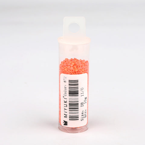 Miyuki Delica Seed Beads 11/0 Matte Opaque Bright Orange AB DB-872 WholesaleRhinestone