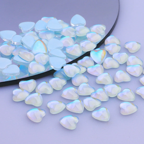 Heart Shape Mocha Light Blue Flat Back Fancy Rhinestones WholesaleRhinestone