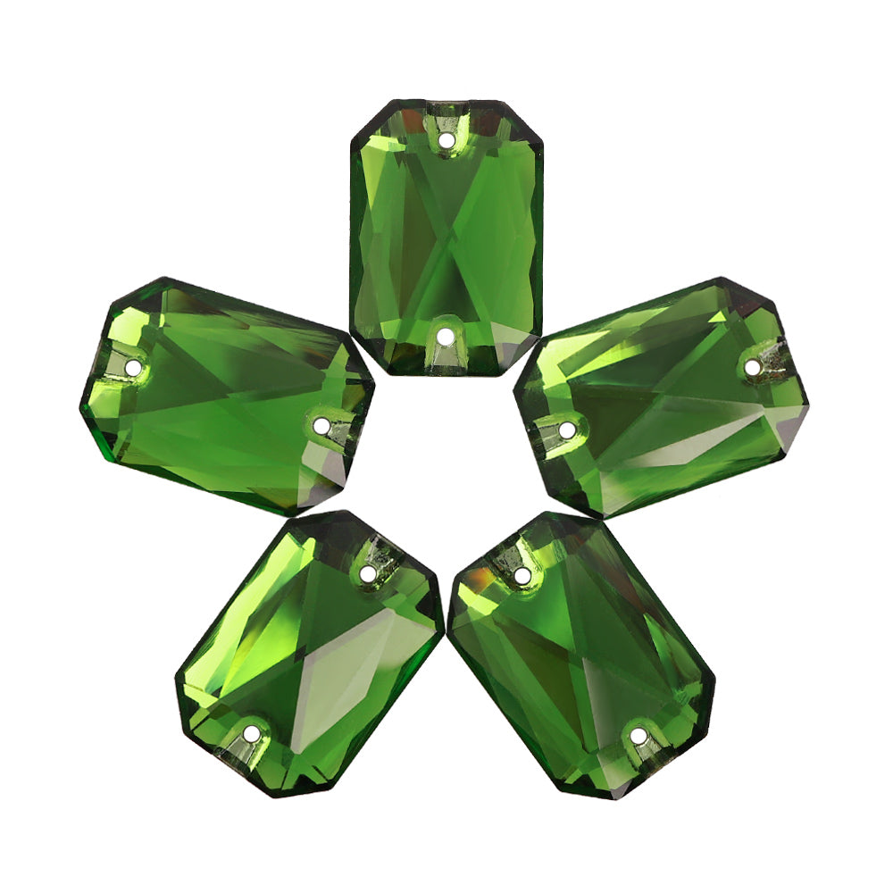 Fern Green Octagon Shape High Quality Glass Sew-on Rhinestones WholesaleRhinestone