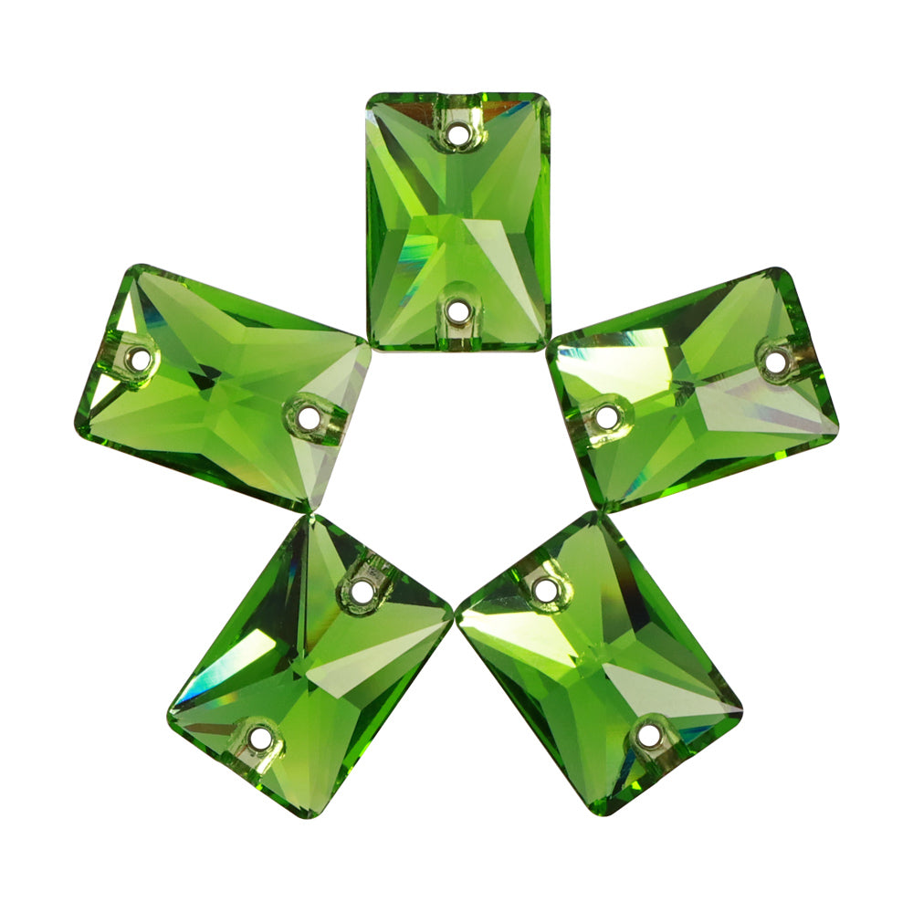 Fern Green Rectangle Shape High Quality Glass Sew-on Rhinestones WholesaleRhinestone