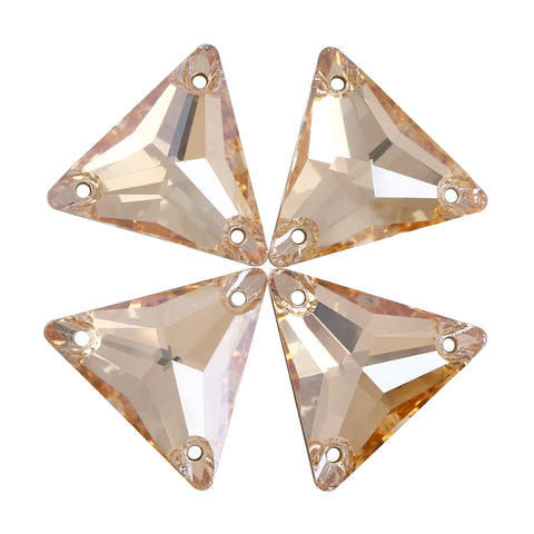 Golden Shadow Triangle Shape High Quality Glass Sew-on Rhinestones WholesaleRhinestone