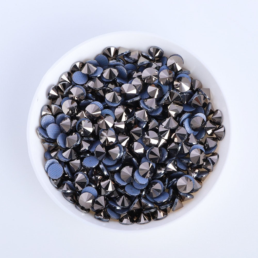 Hematite Steeple Glass HotFix Rhinestones WholesaleRhinestone