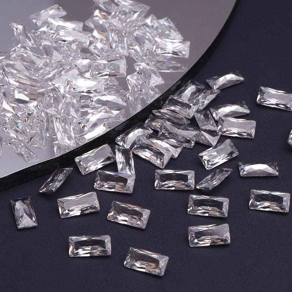 Rectangle Shape Pointed Back Crystal Cubic Zirconia Stones For Jewelry Restoration WholesaleRhinestone Main image