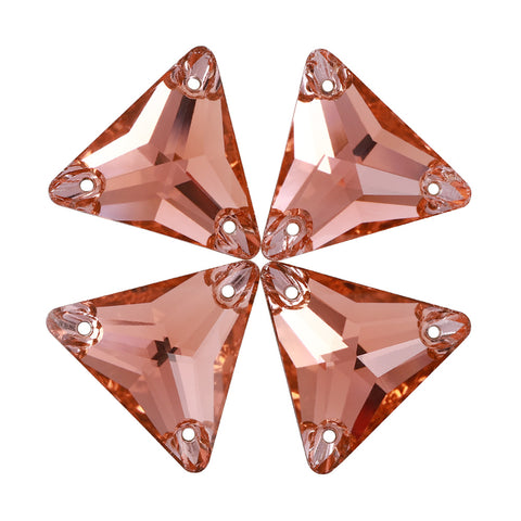 Light Peach Triangle Shape High Quality Glass Sew-on Rhinestones WholesaleRhinestone