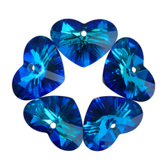 Bermuda Blue Truly In Love Heart High Quality Glass Rhinestone Pendant WholesaleRhinestone
