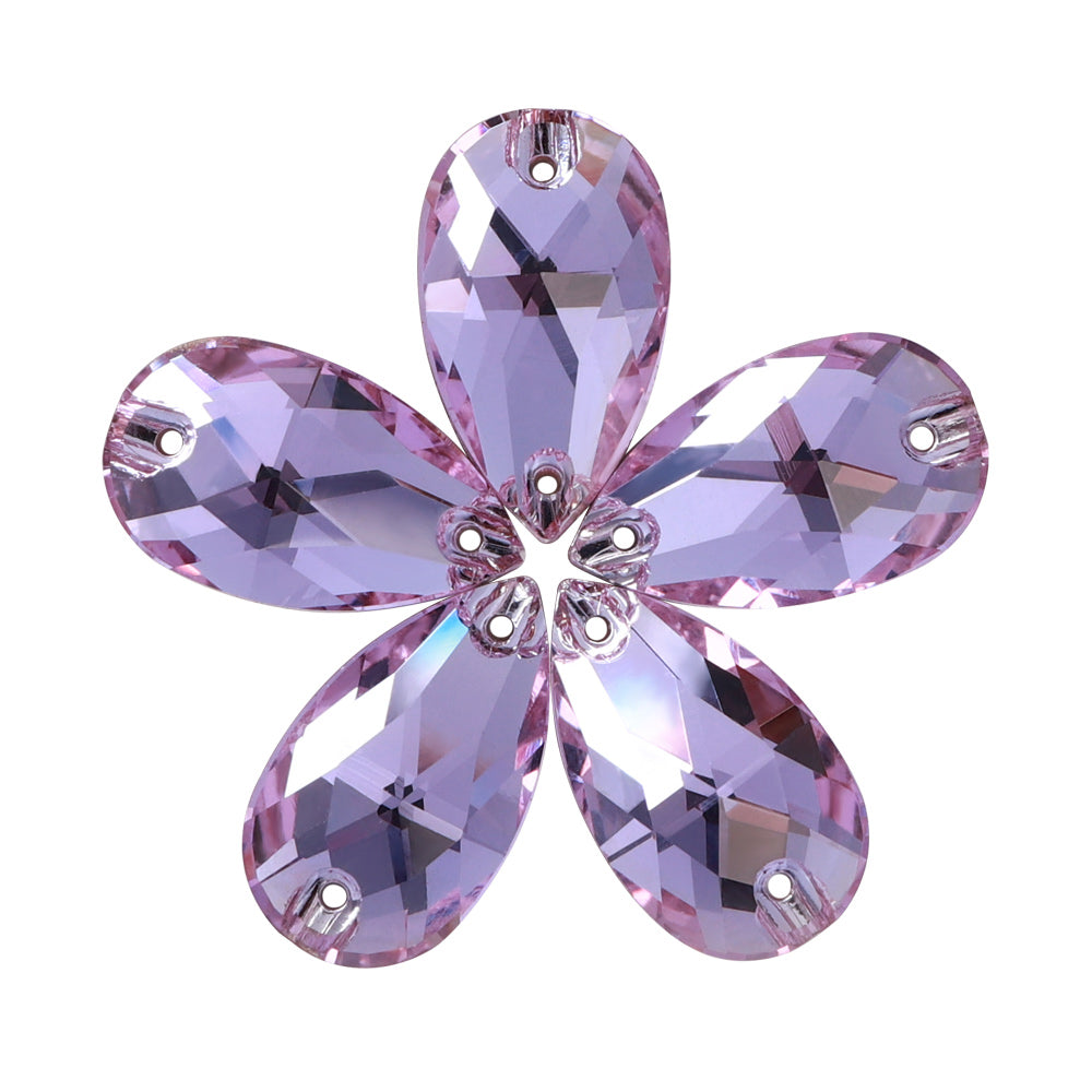 Violet Drop Shape High Quality Glass Sew-on Rhinestones WholesaleRhinestone