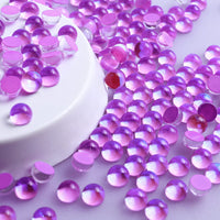 Mocha Purple Mermaid Tears Glass Half Pearls Rhinestones For Nail Art WholesaleRhinestone