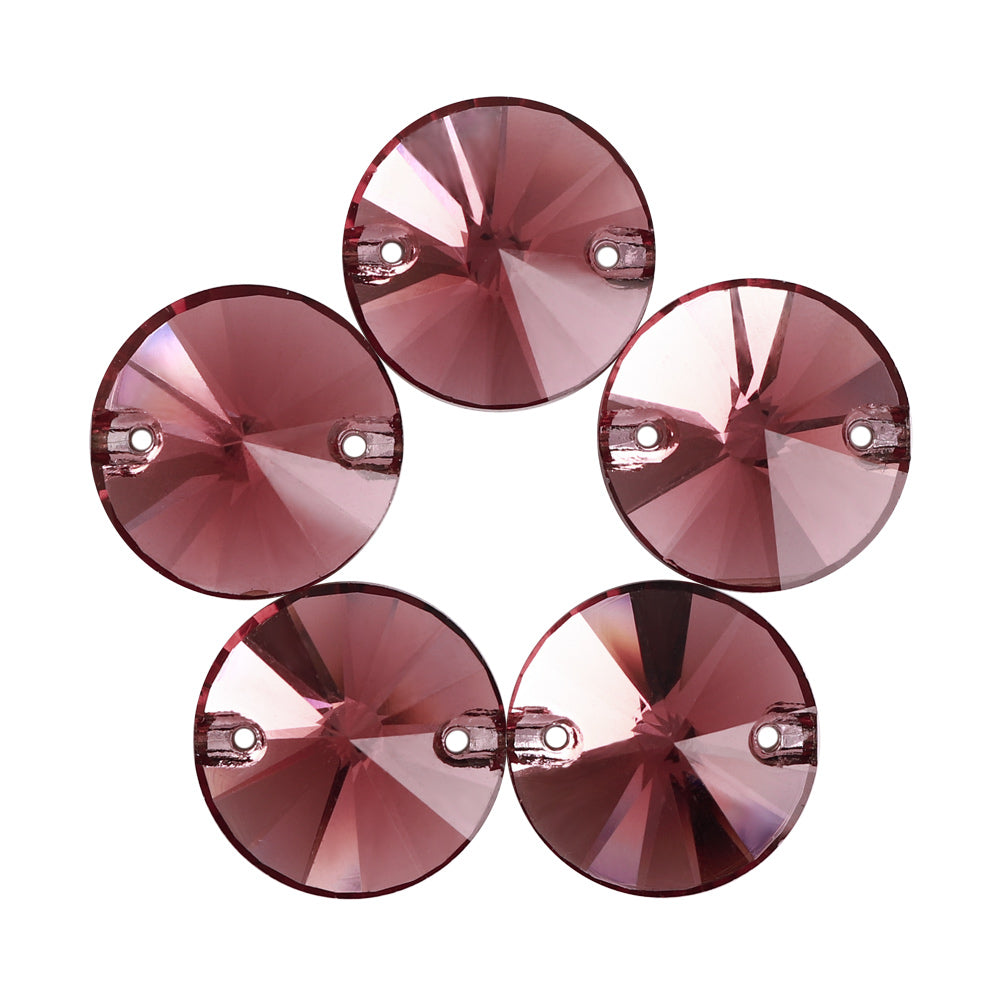 Burgundy Rivoli Shape High Quality Glass Sew-on Rhinestones WholesaleRhinestone