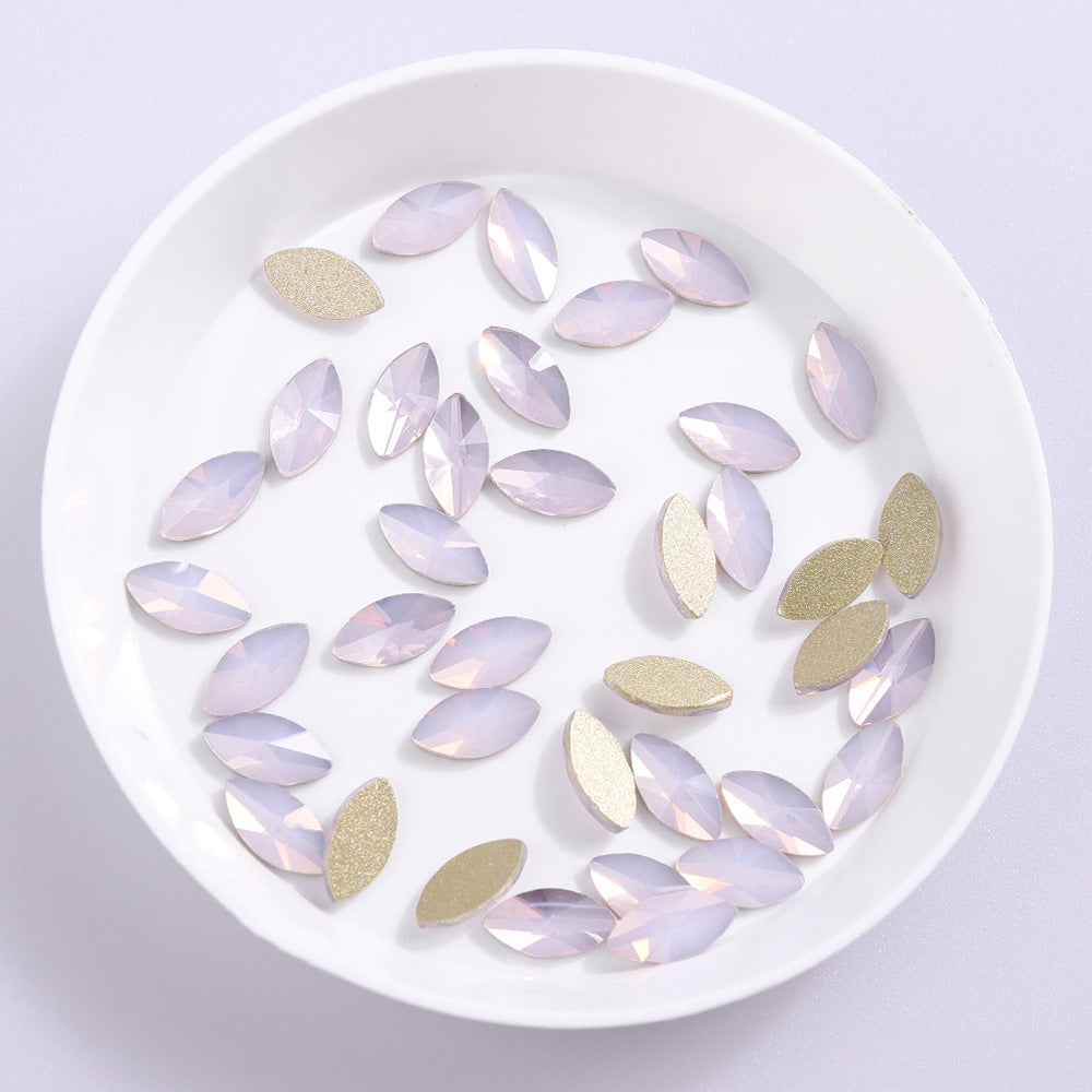 Navette Shape Pink Opal Flat Back Fancy Rhinestones Sekundært billede