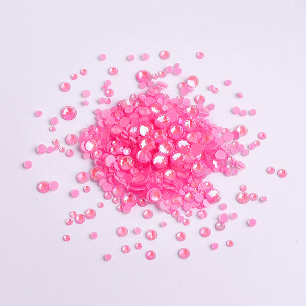 Mixed Sizes Mocha SS Pink FlatBack Luminous Rhinestones For Nail Art WholesaleRhinestone