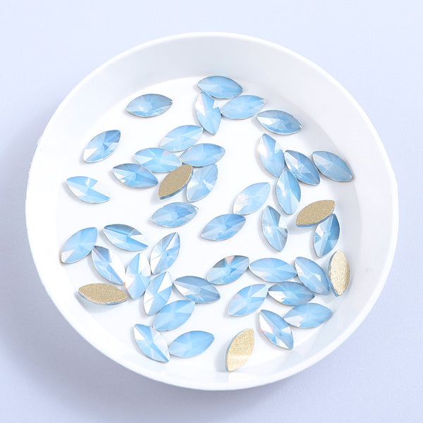Navette Shape Blue Opal Flat Back Fancy Rhinestones WholesaleRhinestone