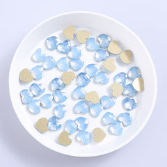 Heart Shape Blue Opal Glass Flat Back Fancy Rhinestones WholesaleRhinestone