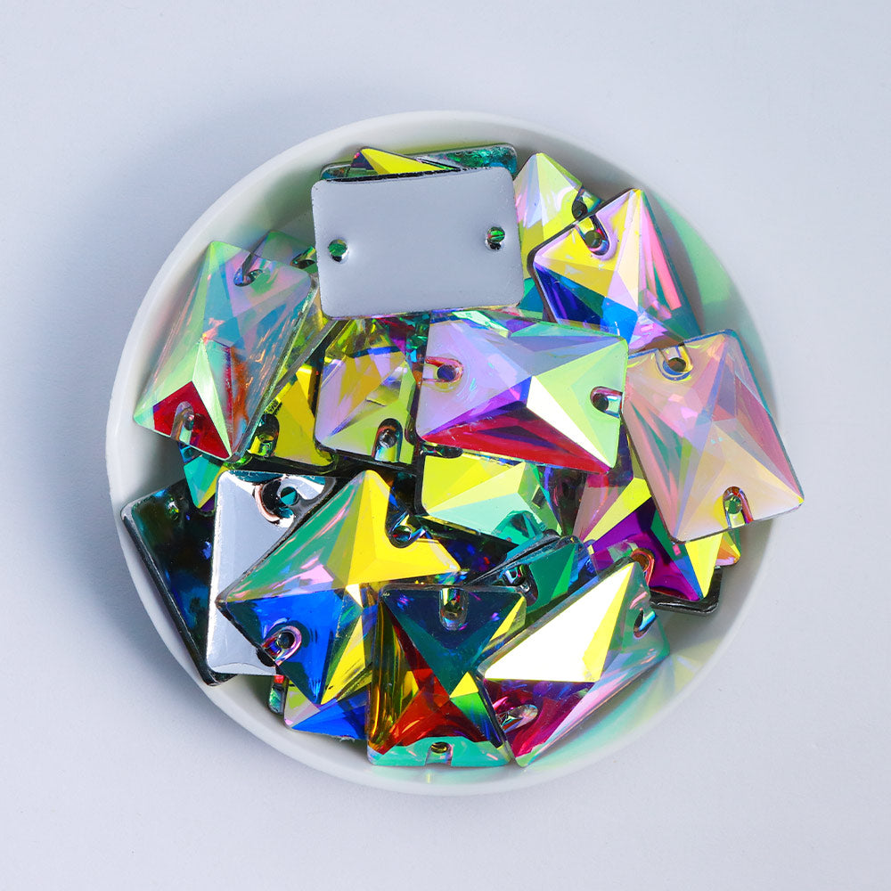 Rectangle Crystal AB Resin Sew-on Rhinestones For Dance Costume Secondary image
