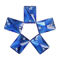 Sapphire Rectangle Shape High Quality Glass Sew-on Rhinestones WholesaleRhinestone