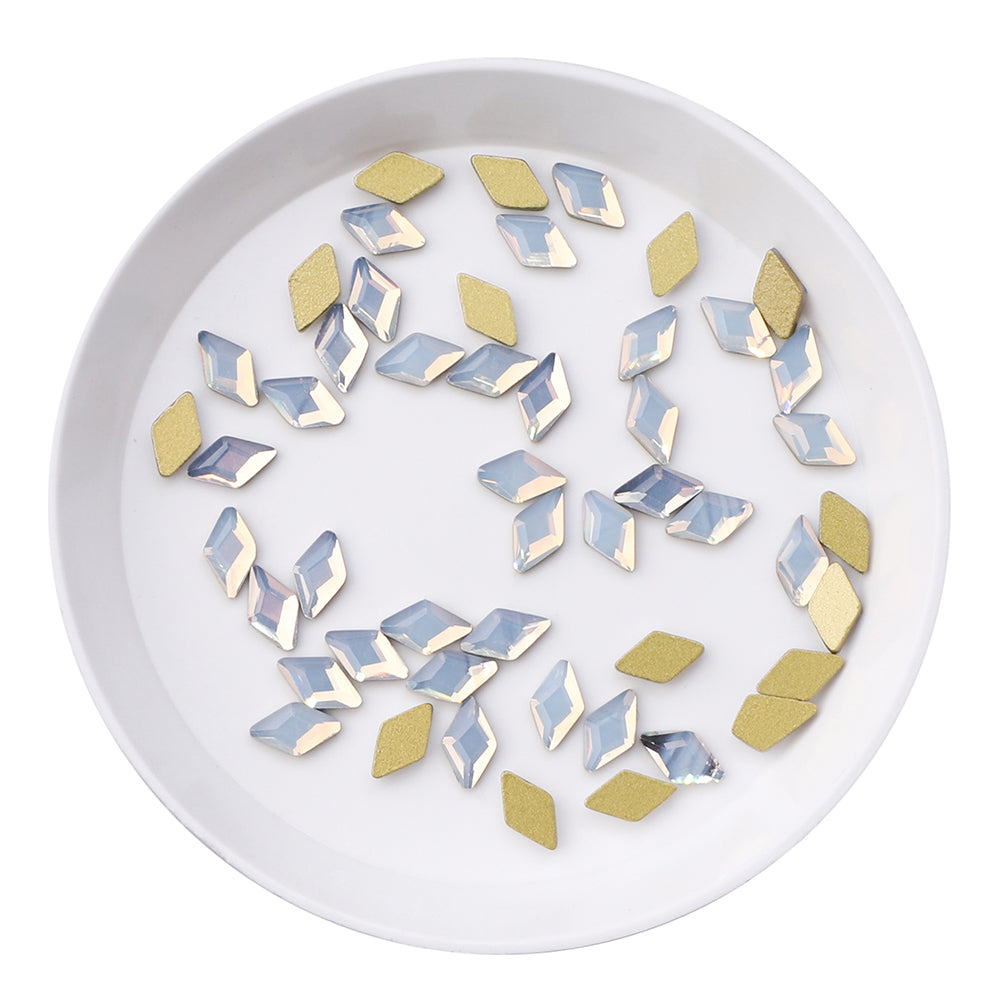 Rhombus Shape White Opal Flat Back Fancy Rhinestones WholesaleRhinestone