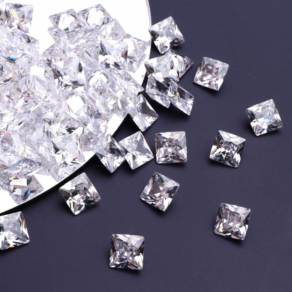Square Shape Pointed Back Crystal Cubic Zirconia Stones For Jewelry Restoration WholesaleRhinestone Main image