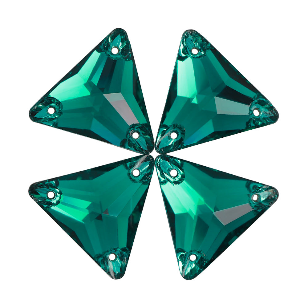 Emerald Triangle Shape High Quality Glass Sew-on Rhinestones WholesaleRhinestone