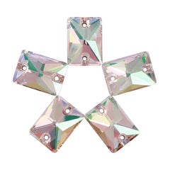 Luminous Green Rectangle Shape High Quality Glass Sew-on Rhinestones WholesaleRhinestone