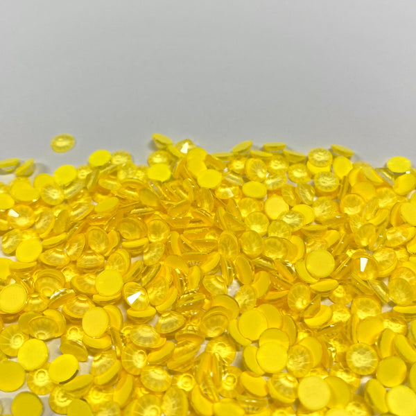 Neon Yellow Rose Glass FlatBack Neon Rhinestones WholesaleRhinestone