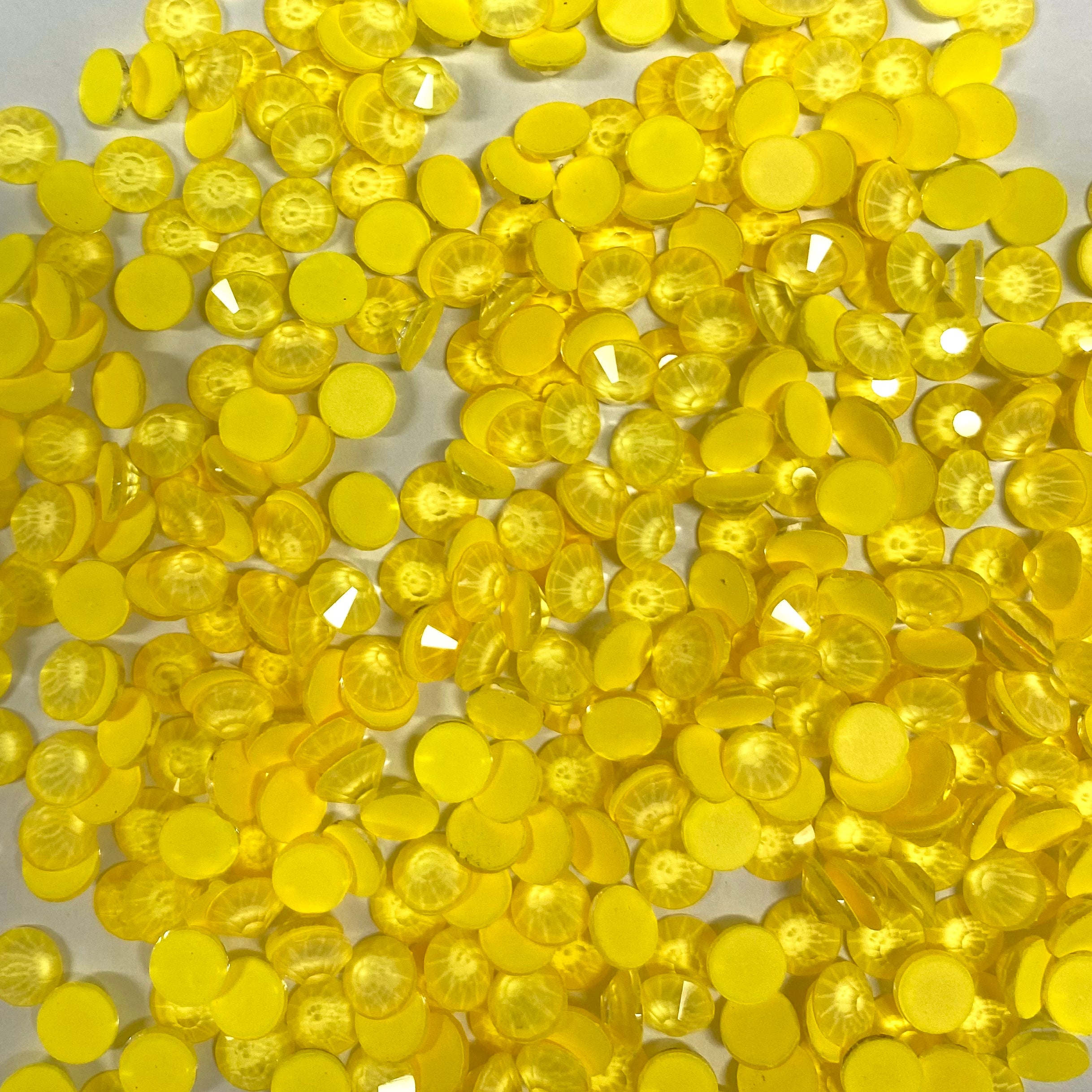 Yellow Rose Glass FlatBack Neon Rhinestones WholesaleRhinestone